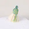 Pingente de Borla Pequena de Fio de Algodão Enrolado à Mão Estilo Xizang, Material para Pulseira DIY Feito à Mão, Ornamento de Borla Curta com Tampa Rosqueada