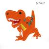 Pegatinas de tela bordadas con diseño de dinosaurio pequeño de dibujos animados, accesorios de ropa para niños, parche con adhesivo que se puede planchar, bordado por computadora