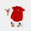 Ropa de abrigo para bebé, ropa holgada, Cheongsam de seda natural, mono de manga corta, verano, fino, nuevo, para bebé recién nacido, estilo chino de verano