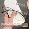 Novos Armações de Óculos Masculinos Ultra Leves Business Casual Meio Aro Escovado Titânio Fabricante Danyang Atacado Podem Ser Personalizados com Lentes de Grau