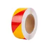 Fita de grade refletiva para alta visibilidade, à prova d'água e resistente ao desgaste, padrão diagonal preto, amarelo, vermelho, branco, fita de aviso refletiva anticolisão noturna