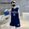 Ropa para Niños Niños Verano Chaleco sin Mangas Traje 2025 Nuevo Verano Niños Grandes Verano Deportes Secado Rápido Uniforme de Baloncesto