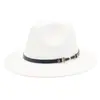 Sombrero de copa de estilo europeo y americano transfronterizo Sombrero de jazz de caballero Sombrero de fieltro para abrigo Sombrero de ala ancha de color sólido de moda