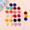 12mm Colorido Botão de Rosa Rosa Claro Contas DIY Material para Acessórios de Joias de Orelha Colar Pulseira