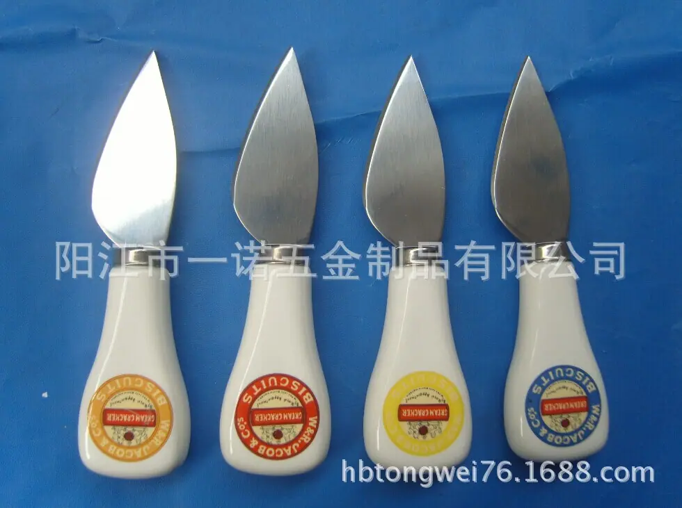 F-010FB陶瓷柄贴花纸士餐具芝士刀奶油刀核桃刀,西餐刀叉