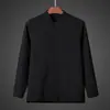 Camisa de Manga Larga Retro con Botones Estilo Chino Zen para Hombre Primavera/Otoño Nueva Ropa China para Hombre Cuello en V Casual Color Liso