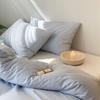 Sábanas de Algodón Lavado Ins Color Puro Juego de Cuatro Piezas Cubre Edredón de Algodón Puro Ropa de Cama Dormitorio Juego de Tres Piezas Sábanas Ajustables