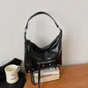 Bolso de Axila de Gran Capacidad Estilo Coreano para Mujer, Bolso para Viajar al Trabajo, Nuevo Modelo Verano 2026, Bolso Dumpling Biker con Tachuelas, Bolso Cruzado