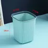 Papelera elegante y con estilo para uso doméstico, adecuada para salas de estar, con un diseño sencillo, patrón de rayas y sin tapa, ideal para almacenamiento en baño y cocina.