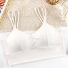 Verano Hilo de Hielo Sin Costuras Tirantes Finos Espalda Hermosa Envoltura Pecho Sujetador sin Tirantes sin Varillas con Almohadilla Base Camisola Sujetador para Mujer