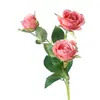 Flor Artificial Flor artificial de rosa tres flores estilo europeo decoración del hogar ventas de fábrica flor central decorativa para encimera