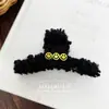 Pinza de Pelo de Felpa con Letra para Otoño e Invierno, Pasador Dulce con Cara Sonriente, Pinza de Tiburón para Peinado Recogido en la Parte Trasera de la Cabeza, Adecuado para Cabello Grueso, Accesorio para el Cabello para Mujeres