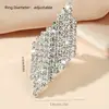 Anillo Abierto Brillante de Cristal de Alta Gama Explosiones Europeas y Americanas Anillo Geométrico de Diamante de Pedrería para Mujer