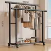Perchero de pie para el hogar, dormitorio, balcón, dormitorio, tendedero simple, poste único, barra de secado interior