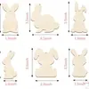 Decoración de Conejo de Madera de Pascua Transfronteriza Piezas de Madera en Blanco para Graffiti de Venta Caliente Fábrica de Manualidades DIY