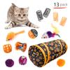 Resumen Traje de juguetes de túnel para gato de Halloween Juguetes interactivos divertidos para gatos Una variedad de juguetes de túnel para gatos que se divierten solos