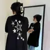 Garota cheinha plus size Estilo Americano Marca de Moda Verão Algodão Puro Camiseta de Manga Curta Quadril Largo hiphop High Street Top de Manga Curta para Estudantes