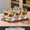 Juego para el Hogar de Vasos de Vidrio Estilo Tarjeta Borosilicato Alto Resistente al Calor Gran Capacidad Anillo de Madera de Gama Alta Taza de Té Antiescaldado