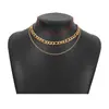 Joyería europea y americana, estilo simple, minimalista, combinación de cadena, tendencia de personalidad Joker, collar multicapa, fabricantes femeninos, venta directa al por mayor