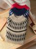 Nuevo Suéter de Punto Jacquard Grueso de Siete Agujas de Lana Pura Retro para Niños Otoño e Invierno 2025 de Manga Larga con Cuello Semi-Alto