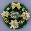 Decoración de ambiente navideño transfronteriza adornos para fiestas colgante de decoración navideña mini corona navideña de ratán regalo al por mayor