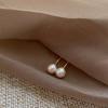 Verano Nuevo Shijia Aretes de Perlas de Pan al Vapor para Mujer Plata de Ley S925 Aguja de Plata Nicho Alta Gama Lujo Ligero Combinación con Todo Personalidad