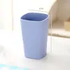 Juego de Cuencos y Platos de Paja de Trigo para Uso Doméstico, Cuencos Cuadrados, Platos Cuadrados, Tazas, Platos para Frutas, Ensaladeras, Vasos de Agua, Vajilla Juego de 16 Piezas