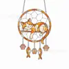 Apanhador de Sonhos DIY Transfronteiriço Pintado à Mão em Acrílico Ornamento Pendurado Educacional Infantil para Colorir Janela Pegador de Sol Pingente Decorativo