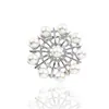 Nova Broche Redondo Floral Liga de Zinco Strass Vintage Diamante Pérola Broche Pinos Fivela de Lenço Acessórios para Roupas