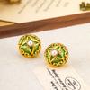 Aretes Originales Nuevos Chinos Hemisferio Hueco Perla Resina Aretes Personalidad de Alta Gama Frescos Estilo Hong Kong para Mujer
