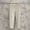 Pantalones ligeros de verano para hombre, pantalones de nueve puntos, pantalones casuales de alta gama, pantalones de vestir rectos de corte slim