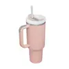 Taza de coche de segunda generación transfronteriza de 40 oz, gran capacidad, taza con asa y pajita de acero inoxidable, taza termo de vacío para exteriores, personalización