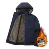 Nueva chaqueta informal de moda para hombre estilo otoño e invierno con forro polar, engrosada, capucha desmontable y patrón de rombos grandes