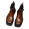 Nuevas Botas de Cuero de Tacón Alto para Hombre, Botas de Talla Grande, Botas de Cuero Genuino con Hebilla Metálica, Zapatos Formales de Cuero de Caña Alta para Hombres de Negocios