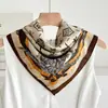 Pañuelo de Seda Estilo Chino Jardín de Suzhou, 70X70 Cm, Pañuelo Cuadrado Pequeño de Seda Artificial para Mujer, Pañuelo de Cabeza Estilo Vintage Primavera y Otoño, Pañuelo Protector de Cuello, Chal