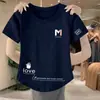 Comercio exterior transfronterizo~Artículos de marca con exceso de stock a los que se les han quitado las etiquetas, devueltos de grandes almacenes, tops irregulares versátiles casuales de manga corta para comercio exterior, camisetas para mujer