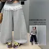 Conjunto de Dos Piezas a Rayas de Colores Bloque Estilo Retro para Niñas Nuevo Otoño Top de Manga Larga Pantalones de Pierna Ancha Conjunto Casual Elegante y Moderno