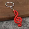 Nova chaveiro de metal com nota musical personalizada estilo dopamina, pequeno pingente promocional, pingente de corrente para chaveiro com símbolo musical