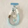 Lanyard para Teléfono Estilo Ins de Nube y Estrella Lindos para Mujeres, Accesorio Anti-Pérdida en Color Crema, Colgante Tejido Hecho a Mano