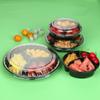Prato de frutas de plástico lanche embalagem grade corte de frutas com tampa caixa de frutas tenda descartável caixa de frutas corte de frutas