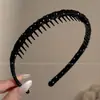 Diadema negra con dientes para lavarse la cara, nuevo modelo 2026 para mujer, diadema de corona alta para uso diario, pinza para el pelo