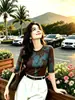 Z18 Nova Camiseta Estampada de Malha Dupla Estilo Coreano para Mães, Manga Média, Feminina, Fashion, Versátil, Solta, Rejuvenescedora
