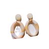 S925 agulha de prata elegante estilo de Hong Kong retro ins brincos de estilo frio de acetato de acrílico das mulheres brincos de estilo frio