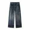 Yidao Vintage Otoño 2026 Nuevos Jeans Rectos Rasgados Retro Americanos para Hombre Marca de Moda Bad Boy Frescos Pantalones Rectos Desgastados