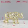 Adornos metálicos huecos creativos de animales (tigre, tapir, gato, caballo) de lujo ligero nórdico para la entrada de la sala de estar, decoración suave, accesorios para el hogar