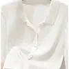 Cardigan de botões elegante de manga comprida outono 2026 novo modelo seda de amoreira e lã de ovelha alta qualidade solto feminino