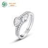 Novo Anel Empilhável de Diamante Moissanite Moda Europeia e Americana 2023 Estilo Ins Anel de Prata 925 com Moissanite Venda Quente Transfronteiriça
