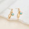 Moda Transfronteriza Collar Colorido con Cuentas Acero Titanio DIY Colgante de Pez Dorado Aretes Colgante Turquesa Cadena Clavícula Collar para Mujer
