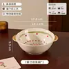 Bol de Cerámica de Alto Valor Bajo Esmalte Bol para Arroz Plato Vajilla Set Plato para Sopa Bol con Doble Asa Vajilla de Cerámica Regalo de Inauguración