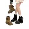 Botas Retro para Mujer de Suela Gruesa que Aumentan la Altura Otoño Nueva Llegada Más Vendidas Botines Arrugados Botas para Pierna de Pantalón Color Mallard Botas de Montar